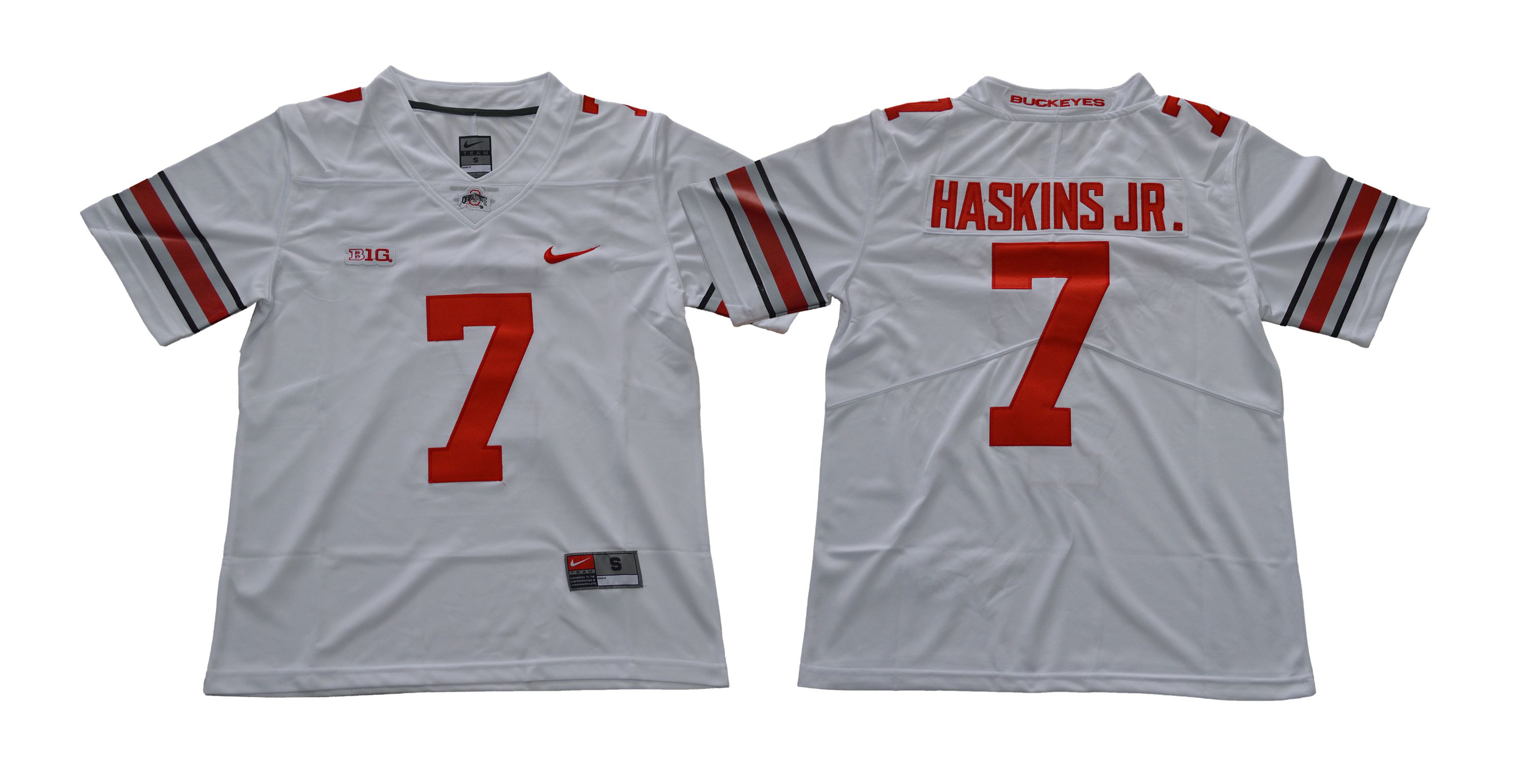 Men Ohio State Buckeyes 7 Haskins jr White Nike NCAA Jerseys